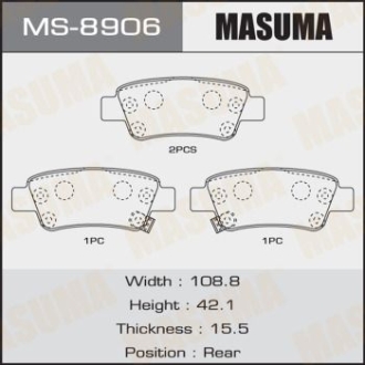Колодки тормозные задн Honda CR-V (07-12) MASUMA MS8906