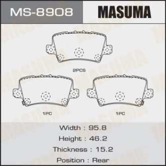 Колодки гальмівні задні Honda Civic (06-12) MASUMA MS8908 (фото 1)