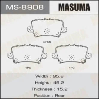 Колодки тормозные задн Honda Civic (06-12) MASUMA MS8908