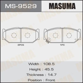 Колодки тормозные MASUMA MS9529