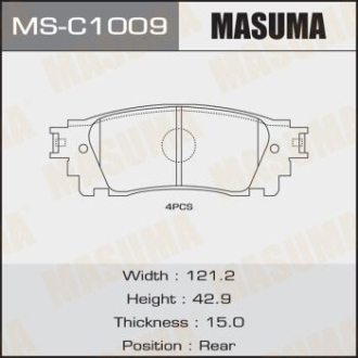 Колодки тормозные MASUMA MSC1009