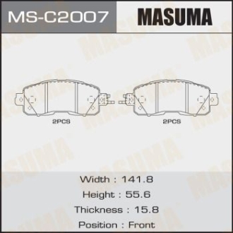 Колодки гальмівні передні Nissan Leaf (13-17), Teana (14-21) MASUMA MSC2007 (фото 1)