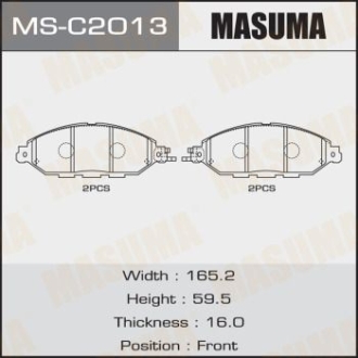 Колодки гальмівні передні Infinity QX60/ Nissan Murano, Pathfinder (13-) MASUMA MSC2013 (фото 1)