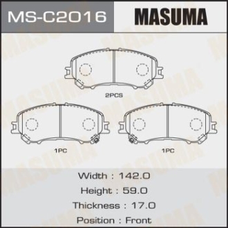 Колодки гальмівні передні Nissan Qashqai (13-), X-Trail (13-) MASUMA MSC2016 (фото 1)