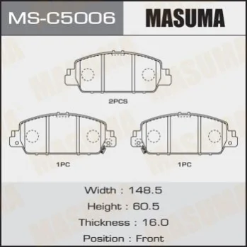 Колодки гальмівні передні Honda Accord (13-) MASUMA MSC5006 (фото 1)