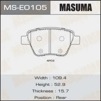 Колодки тормозные передн VW GOLF VII MASUMA MSE0105
