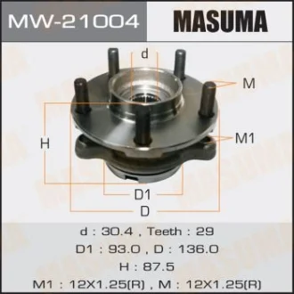 Ступица колеса переднего в сборе с подшипником Nissan Murano (04-08), Teana (03-08) MASUMA MW21004
