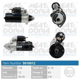 MEATDORIA VW стартер Passat,T4,Skoda SuperB,Audi MEAT&DORIA 5010012