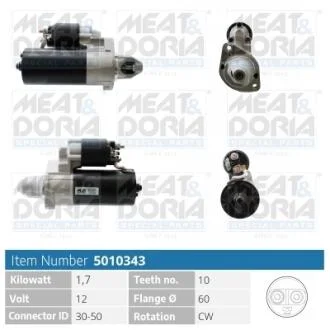 MEATDORIA DB Стартер W203, W204, A209, W211, W212, W463 MEAT&DORIA 5010343