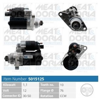 MEATDORIA VW стартер Golf,Polo,Skoda Fabia,Octavia,Seat,Audi MEAT&DORIA 5015125