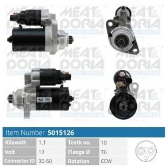 MEATDORIA VW стартер Golf,Jetta 05-,Skoda,Seat,Audi MEAT&DORIA 5015126