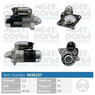 MEATDORIA RENAULT Стартер Espace IV,Grand Scenic III,Laguna II,III,Master III,Megane III,Trafic II,Opel Vivaro,Movano,Nissan MEAT&DORIA 5035237