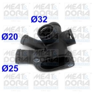 MEATDORIA VW Фланець охолоджувальної рідини GOLF,VENTO 1.6 96-97 MEAT&DORIA 93186