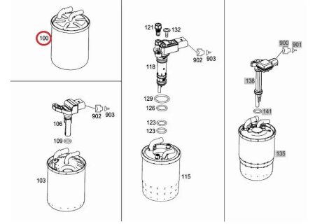 Фильтр топливный MB Sprinter 06-/ Vito 03- MERCEDES-BENZ 6460920501