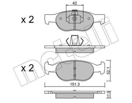 Комплект гальмівних колодок (дискових) Metelli 22-0079-1 (фото 1)