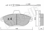 Колодки тормозные (передние) Fiat Scudo/Peugeot Expert 96- (с датчиком) Metelli 22-0105-0 (фото 9)