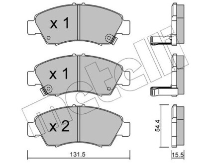 Комплект тормозных колодок (дисковых).) Metelli 22-0138-0