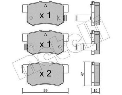 Комплект тормозных колодок (дисковых).) Metelli 22-0173-0