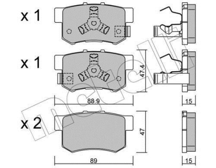 Комплект тормозных колодок (дисковых).) Metelli 22-0173-1 (фото 1)