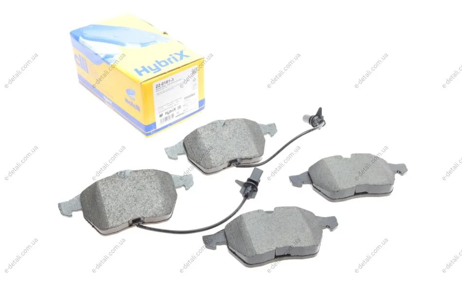 Колодки тормозные (передние) Audi A6 97-05 (с датчиком) Metelli 22-0181-3 (фото 1)