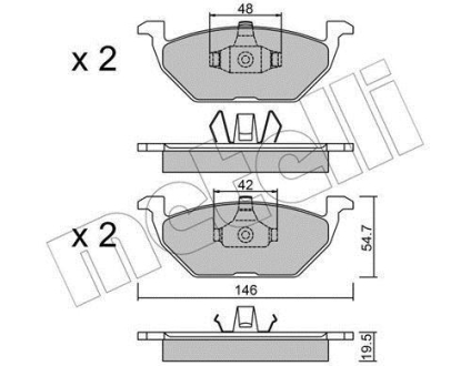Комплект тормозных колодок (дисковых).) Metelli 22-0211-1 (фото 1)