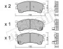 Колодки гальмівні (передні) Mazda 626 IV/V 91-02/MX-6 92-97/Ford USA Probe 93-98 Metelli 22-0223-1 (фото 2)
