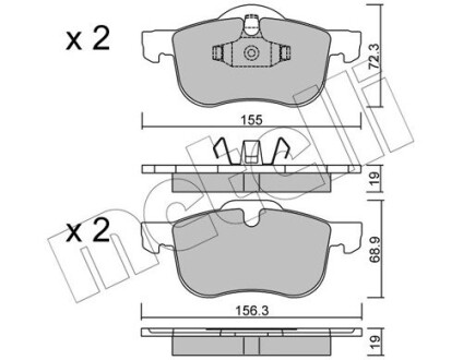 Комплект тормозных колодок (дисковых).) Metelli 22-0309-0 (фото 1)