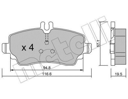 Комплект тормозных колодок (дисковых).) Metelli 22-0310-1