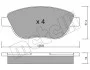 Колодки гальмівні (передні) Citroen C3/C4 02-/Berlingo/Peugeot 307 98-11/Partner 01-08/207 06-15 Metelli 22-0322-1 (фото 2)