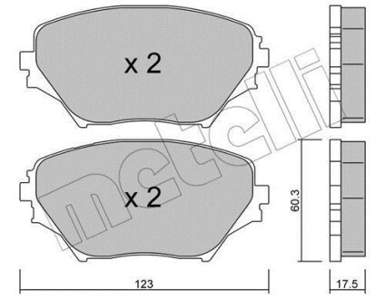 Комплект тормозных колодок (дисковых).) Metelli 22-0430-0 (фото 1)