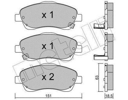 Комплект тормозных колодок (дисковых).) Metelli 22-0450-0 (фото 1)