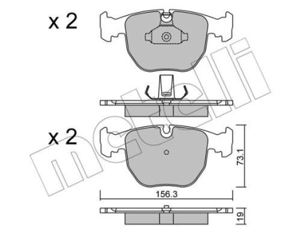 Комплект тормозных колодок (дисковых).) Metelli 22-0559-0 (фото 1)