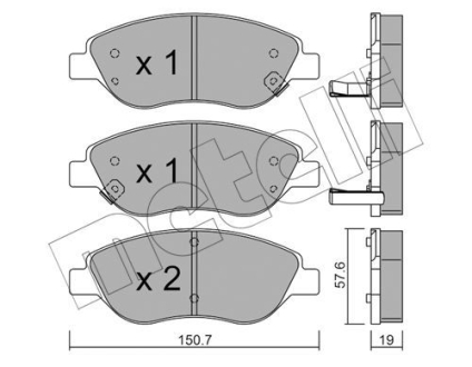 Комплект тормозных колодок (дисковых).) Metelli 22-0577-2 (фото 1)