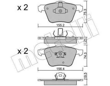 Комплект тормозных колодок (дисковых).) Metelli 22-0599-0