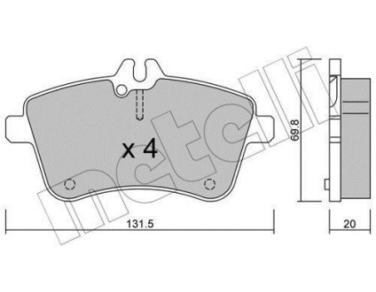 Комплект тормозных колодок (дисковых).) Metelli 22-0647-0 (фото 1)