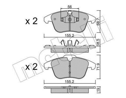 Комплект тормозных колодок (дисковых).) Metelli 22-0675-3