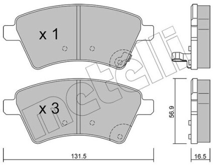 Комплект тормозных колодок (дисковых).) Metelli 22-0702-0