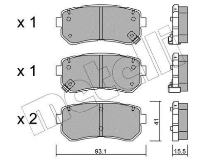 Комплект тормозных колодок (дисковых).) Metelli 22-0725-0 (фото 1)