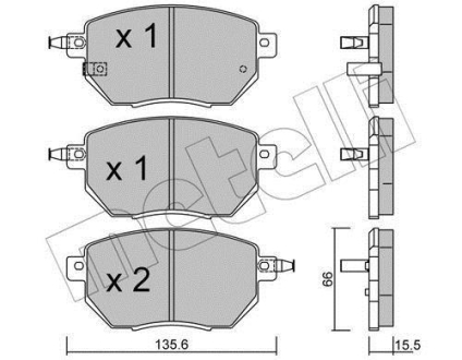 Комплект тормозных колодок (дисковых).) Metelli 22-0741-0 (фото 1)