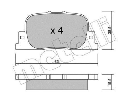 Комплект тормозных колодок (дисковых).) Metelli 22-0752-0