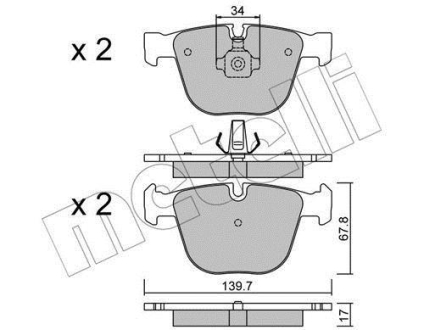 Комплект тормозных колодок (дисковых).) Metelli 22-0773-0 (фото 1)