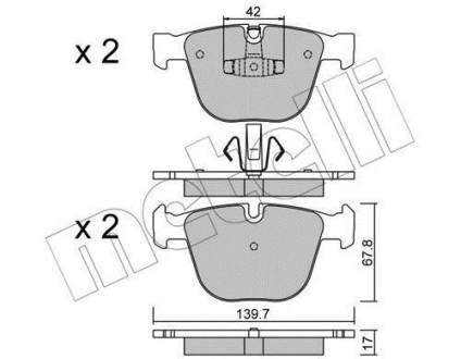 Комплект тормозных колодок (дисковых).) Metelli 22-0773-6 (фото 1)