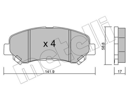 Комплект тормозных колодок (дисковых).) Metelli 22-0792-0 (фото 1)