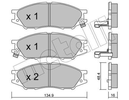 Комплект гальмівних колодок (дискових) Metelli 22-0810-0 (фото 1)