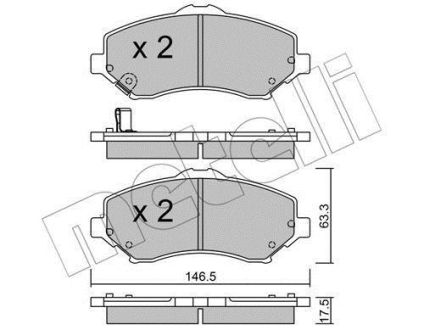 Комплект тормозных колодок (дисковых).) Metelli 22-0862-0