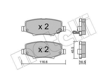 Комплект тормозных колодок (дисковых).) Metelli 22-0863-0