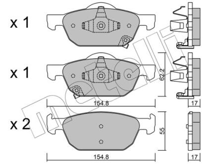 Колодки тормозные (передние) Honda Accord VIII 08-/Civic IX 12- Metelli 22-0866-0