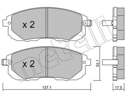Комплект гальмівних колодок (дискових) Metelli 22-0876-1 (фото 1)