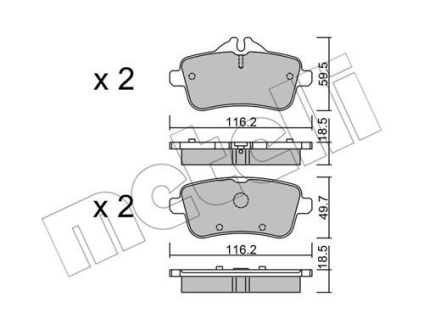 Комплект тормозных колодок (дисковых).) Metelli 22-0968-0 (фото 1)