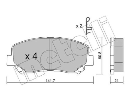 Комплект тормозных колодок (дисковых).) Metelli 22-0969-1